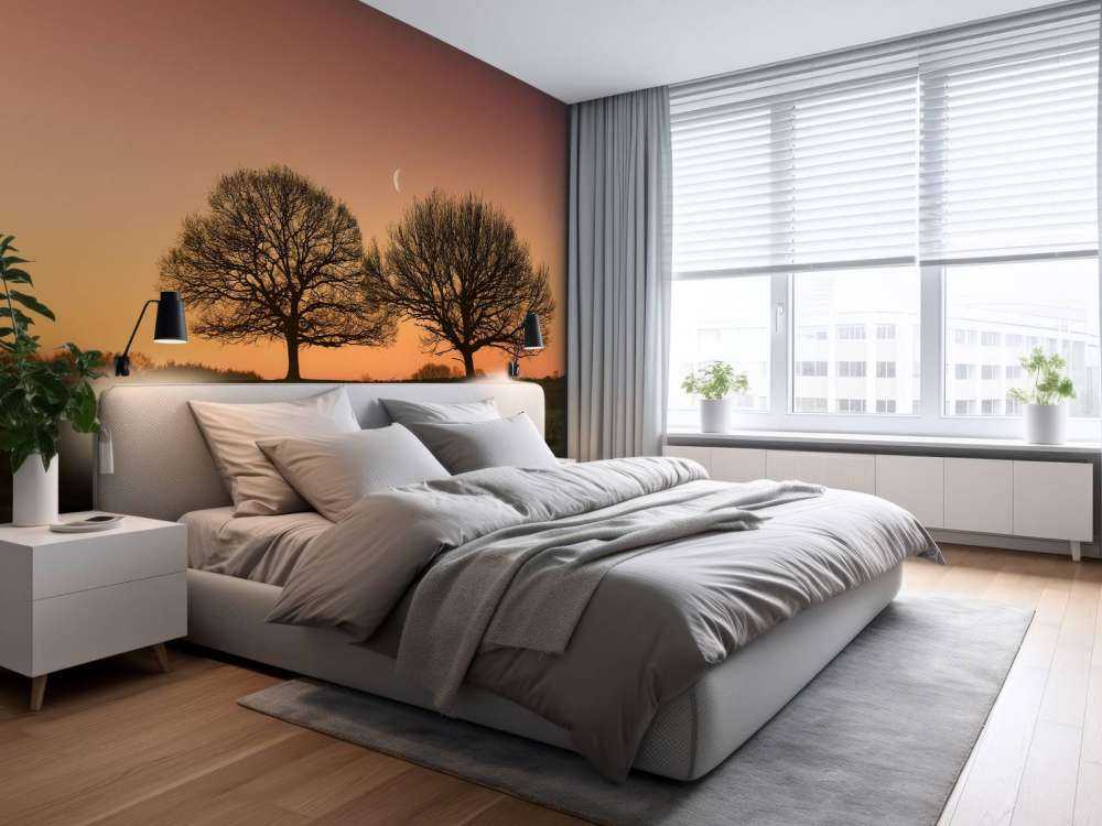 Moon between the trees