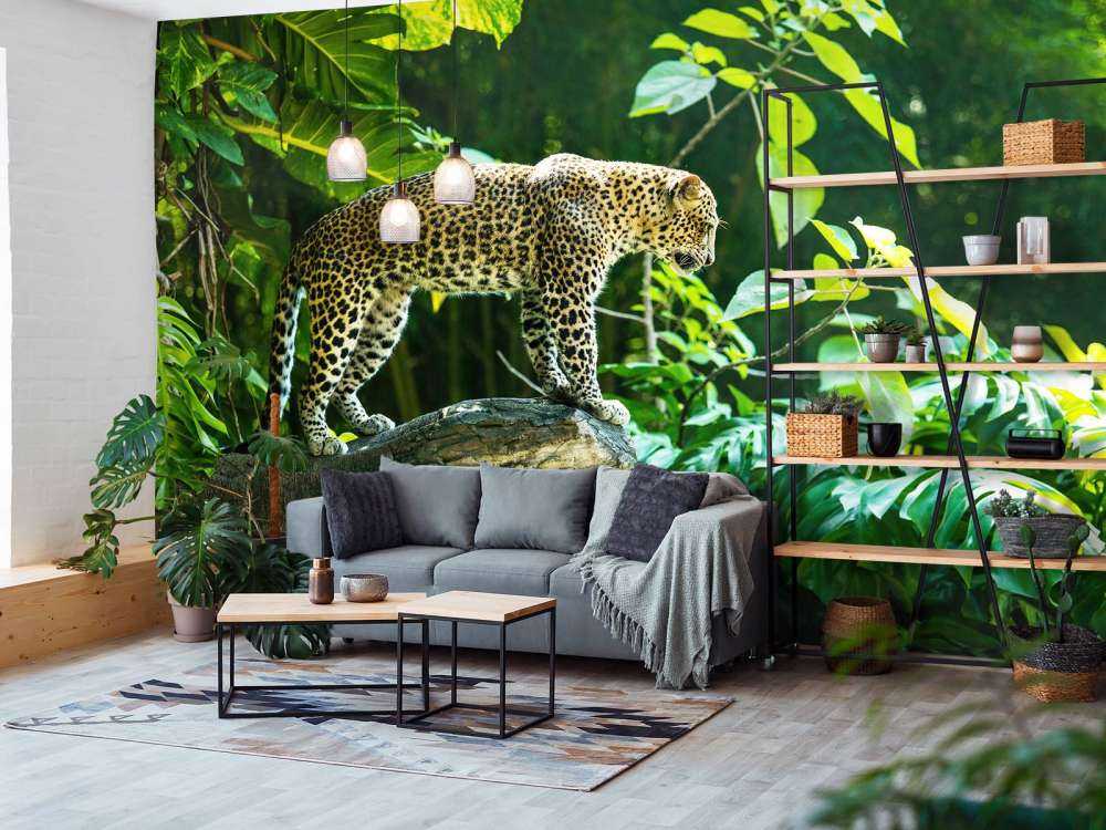 Leopard on a rock face