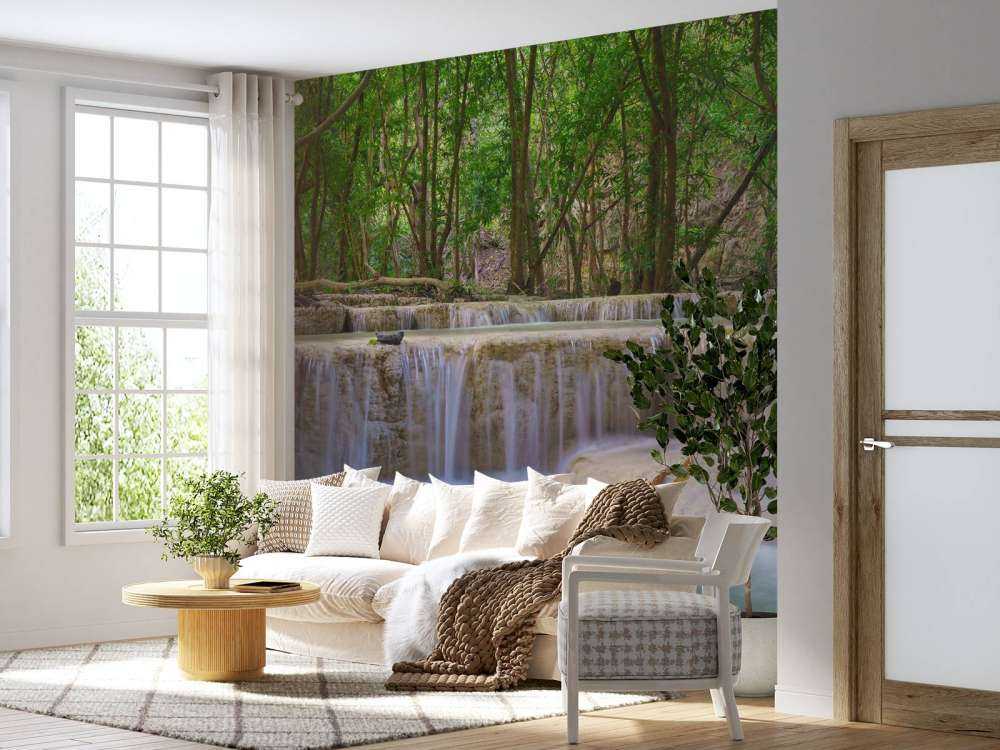 Waterfall in deep rainforest