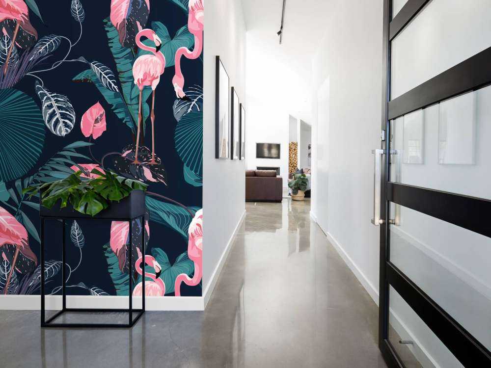 Wild pink flamingos