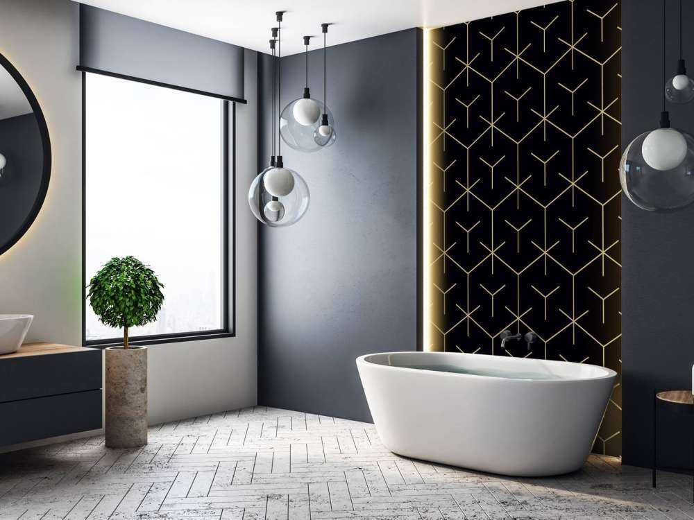 Geometric hexagons, black