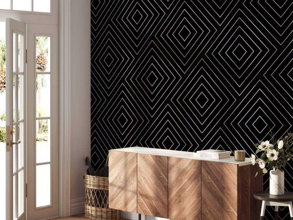 Chevron pattern, black