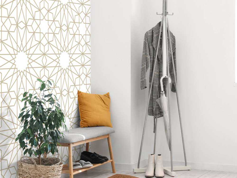 Geometric flowers, white