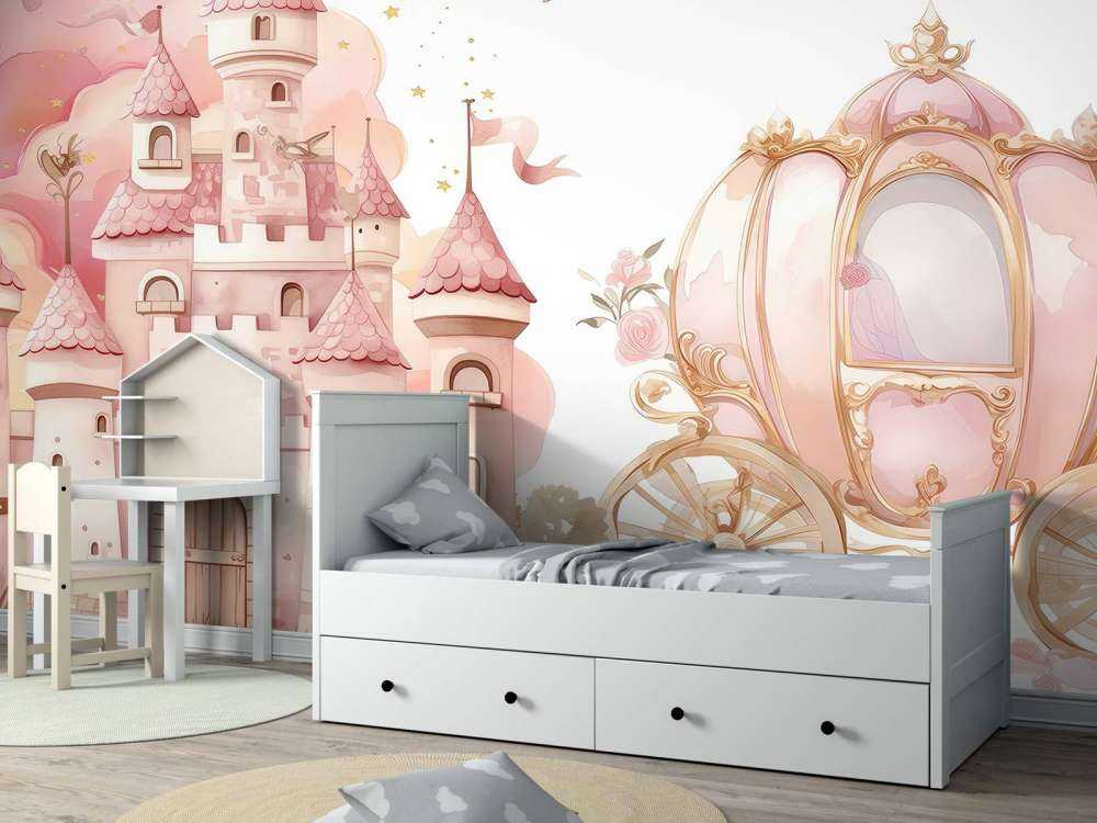 Fairy tale castle and rose carriage