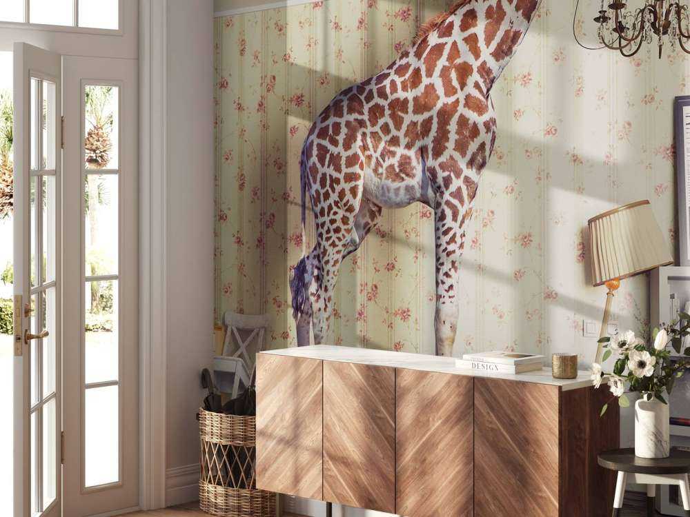 Giraffe in the living room