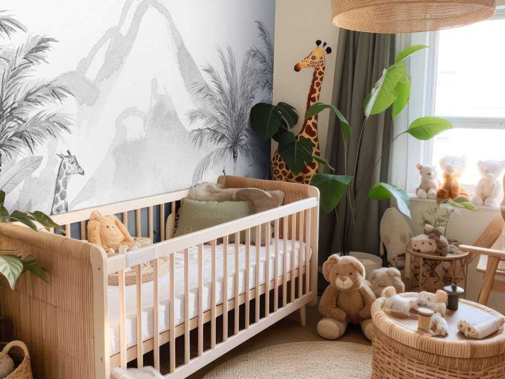 Jungle animals in black and white