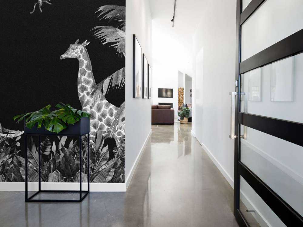 Black and white jungle animals