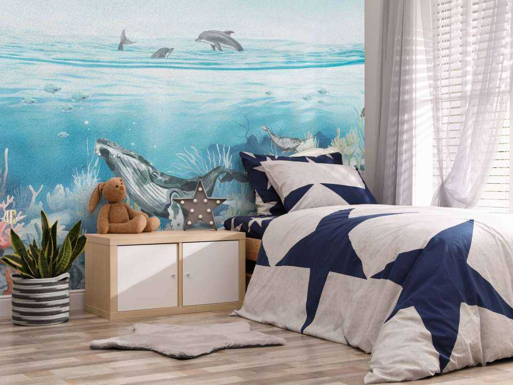 Ocean Landscape with Animals in Color