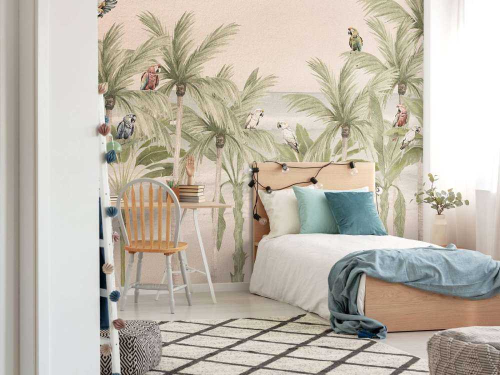 Parrots on the beach