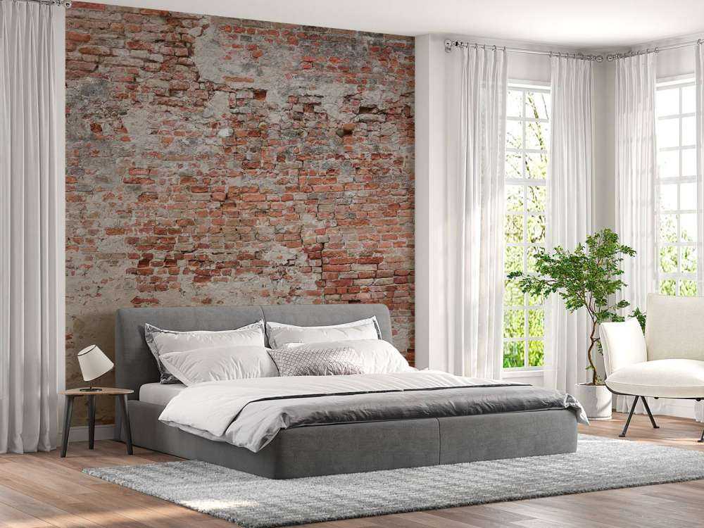 Crumbling brick wall