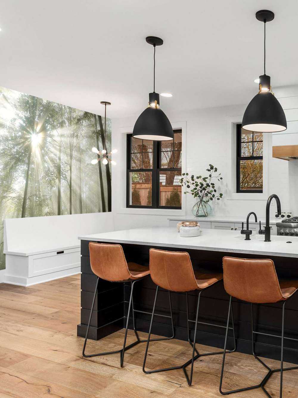 Forest in foggy weather