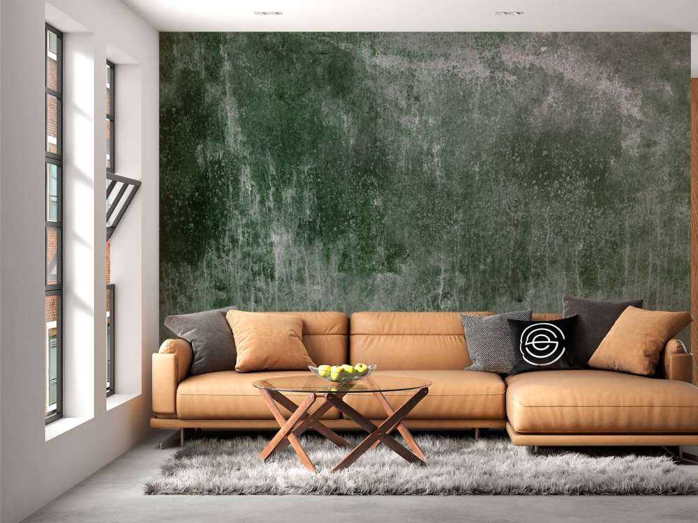 Old weathered green wall