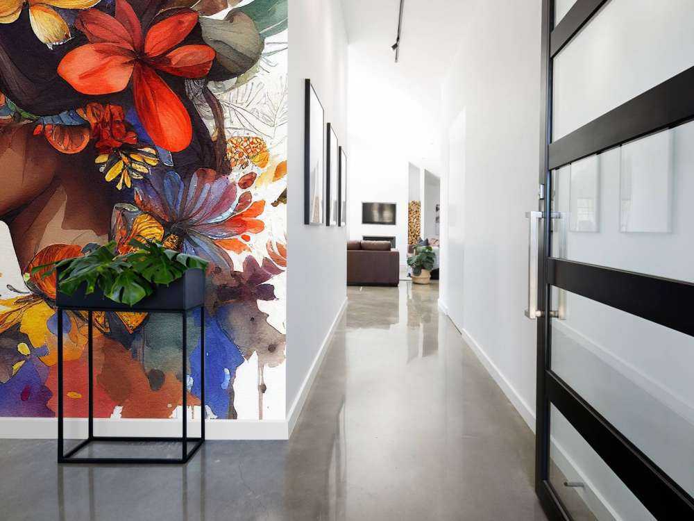 Watercolor Floral Indonesian Native Woman #4