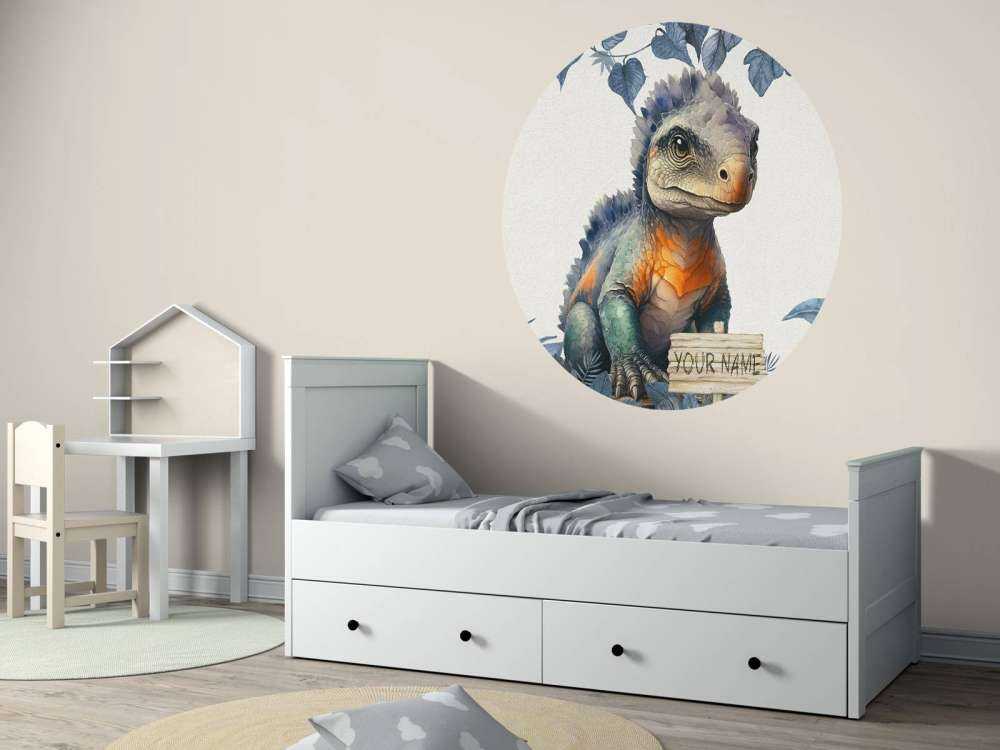 Baby ankylosaurus in the blue jungle