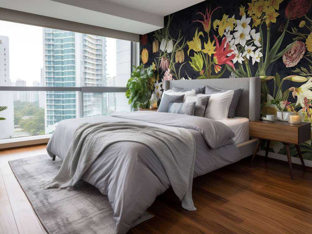 Spring Flowers - Silver Frost Gray