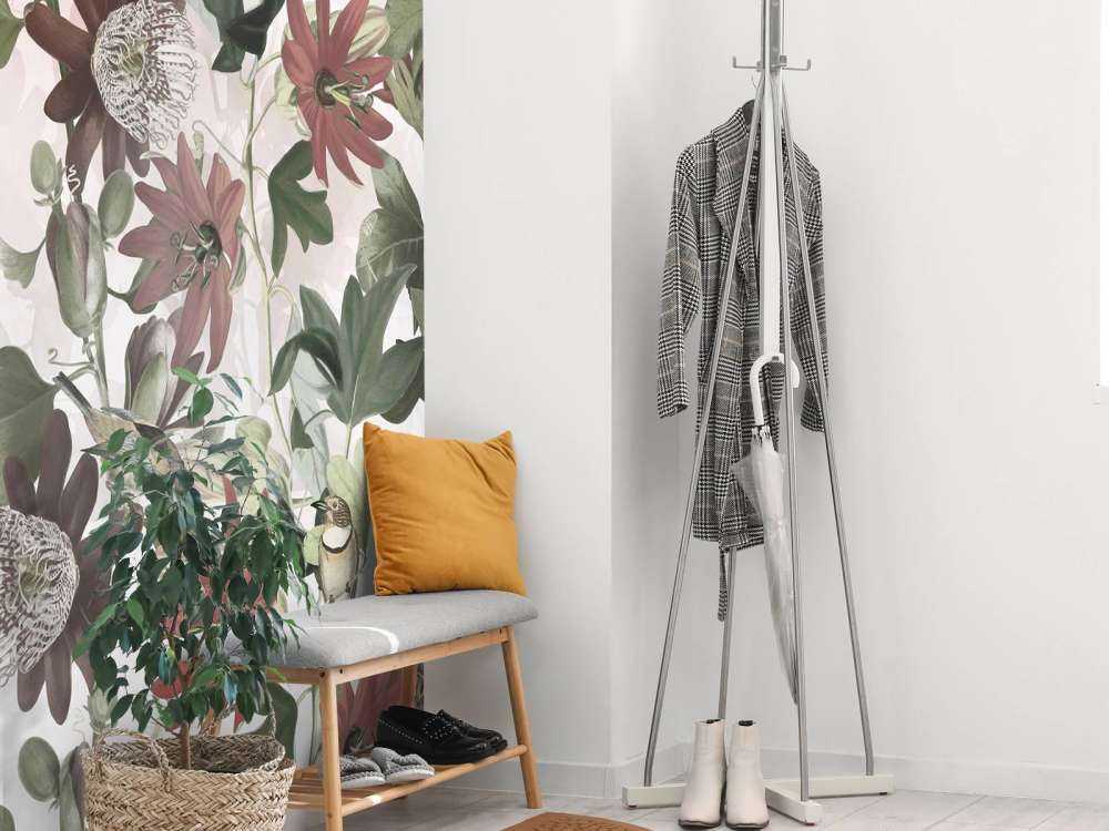 Seven Birds in Enchanted Foliage - Blush Garden