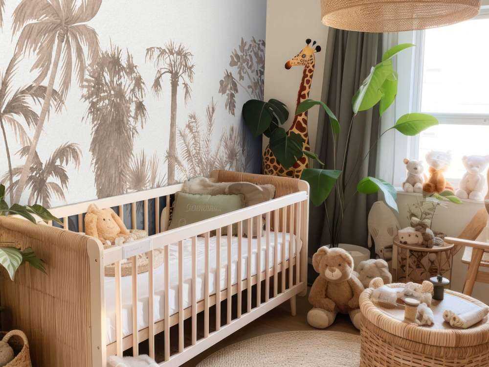 Jungle theme in taupe