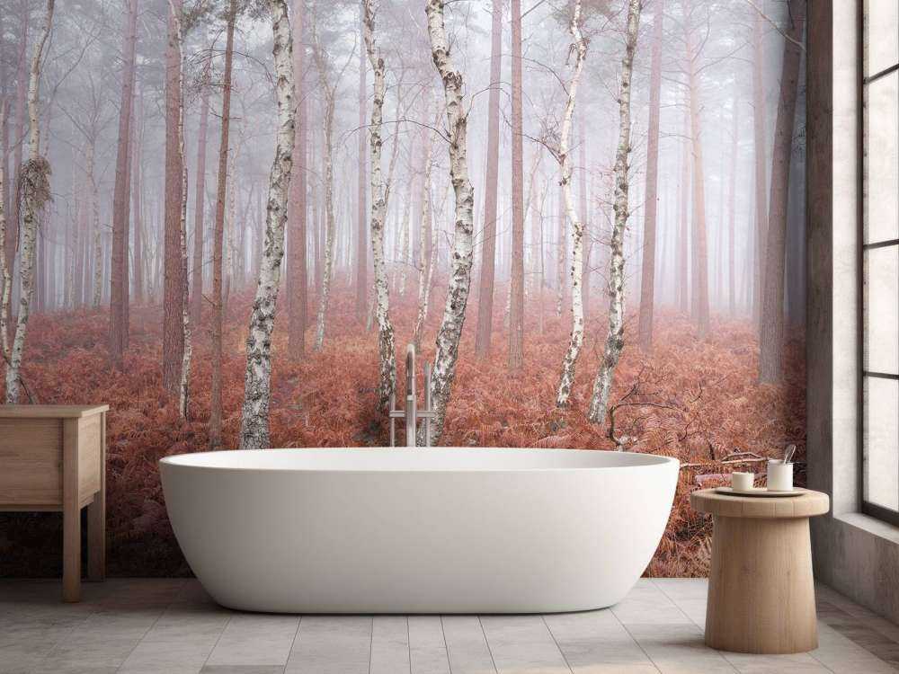 Deserted foggy forest