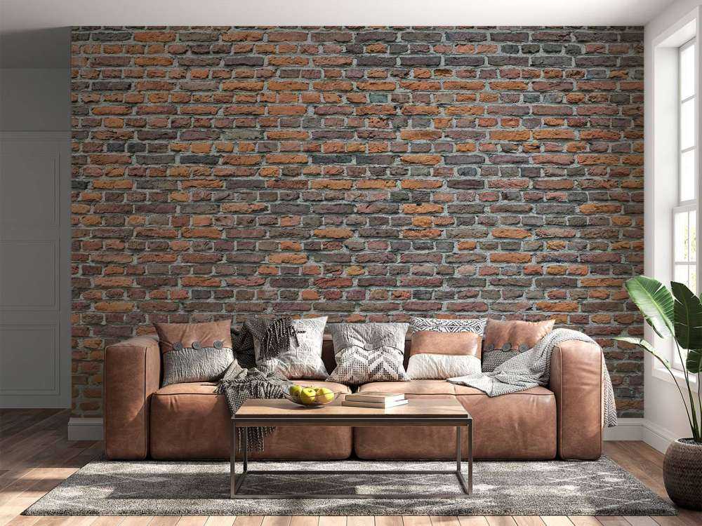 Restored old brick wall