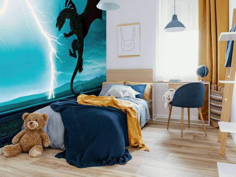 Dragon at thunderstorm