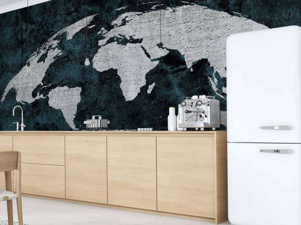 World map concrete structure