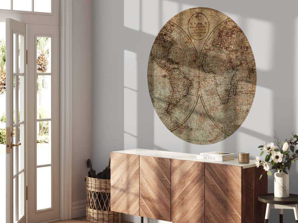 Old world map drawing