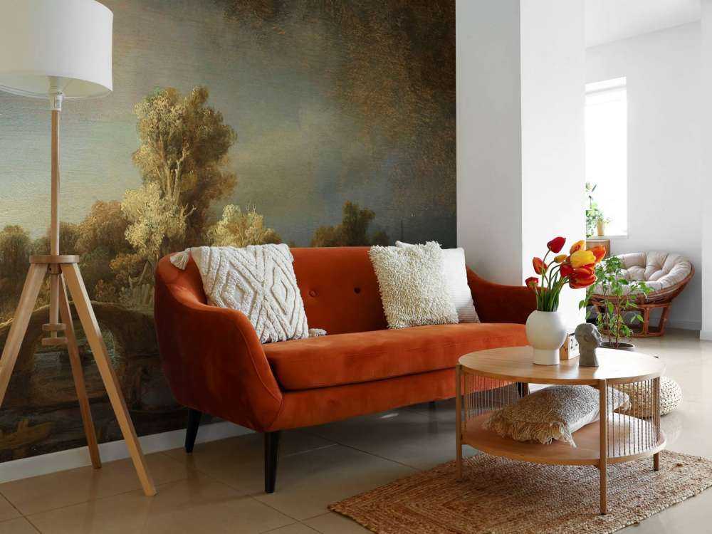 Landscape with stone bridge