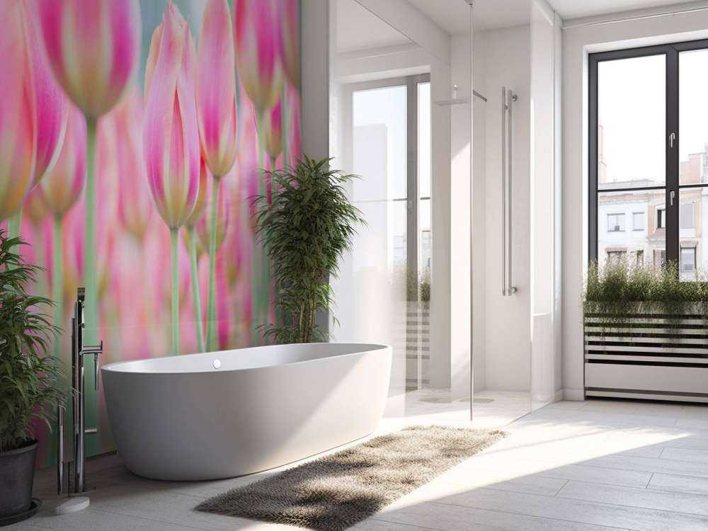 Close-up pink tulips