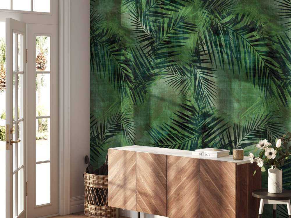 Green tropical leaves