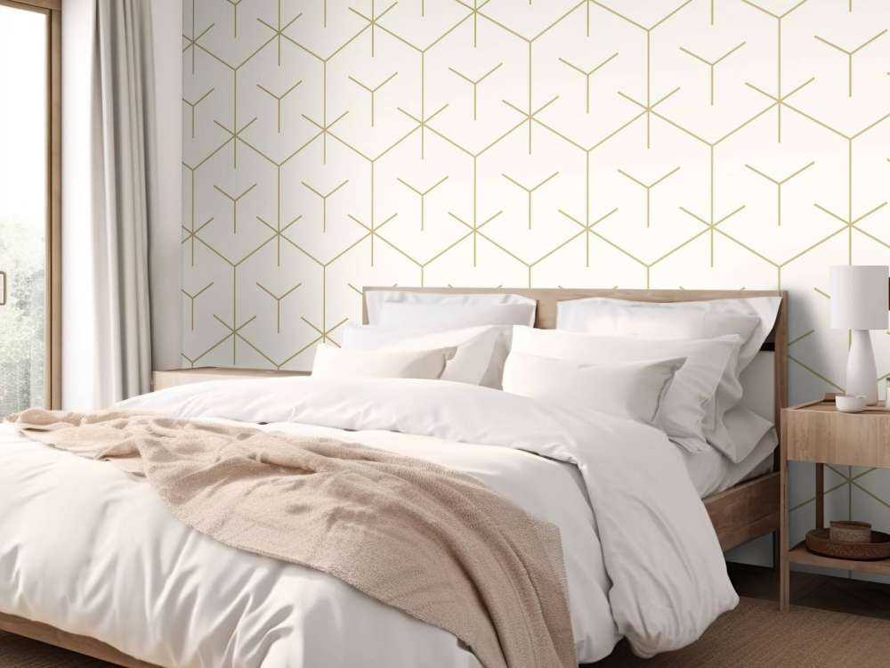 Geometric hexagons, white