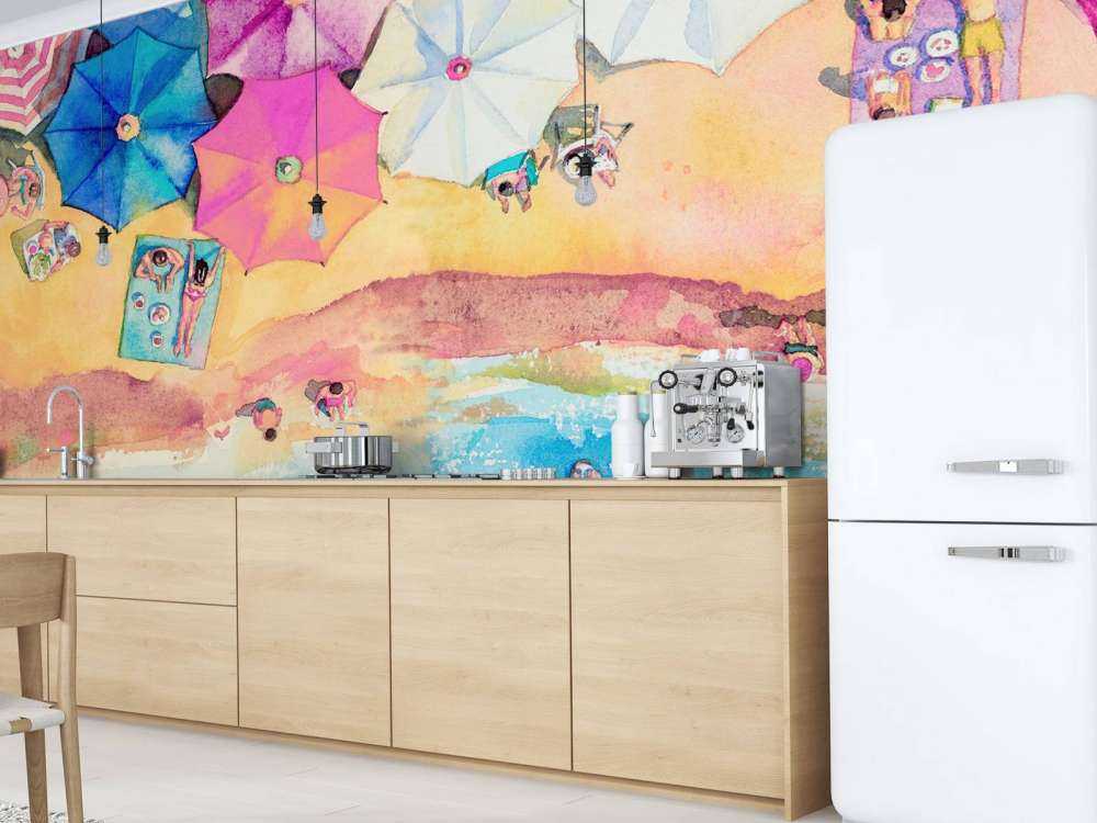 Beach with umbrellas