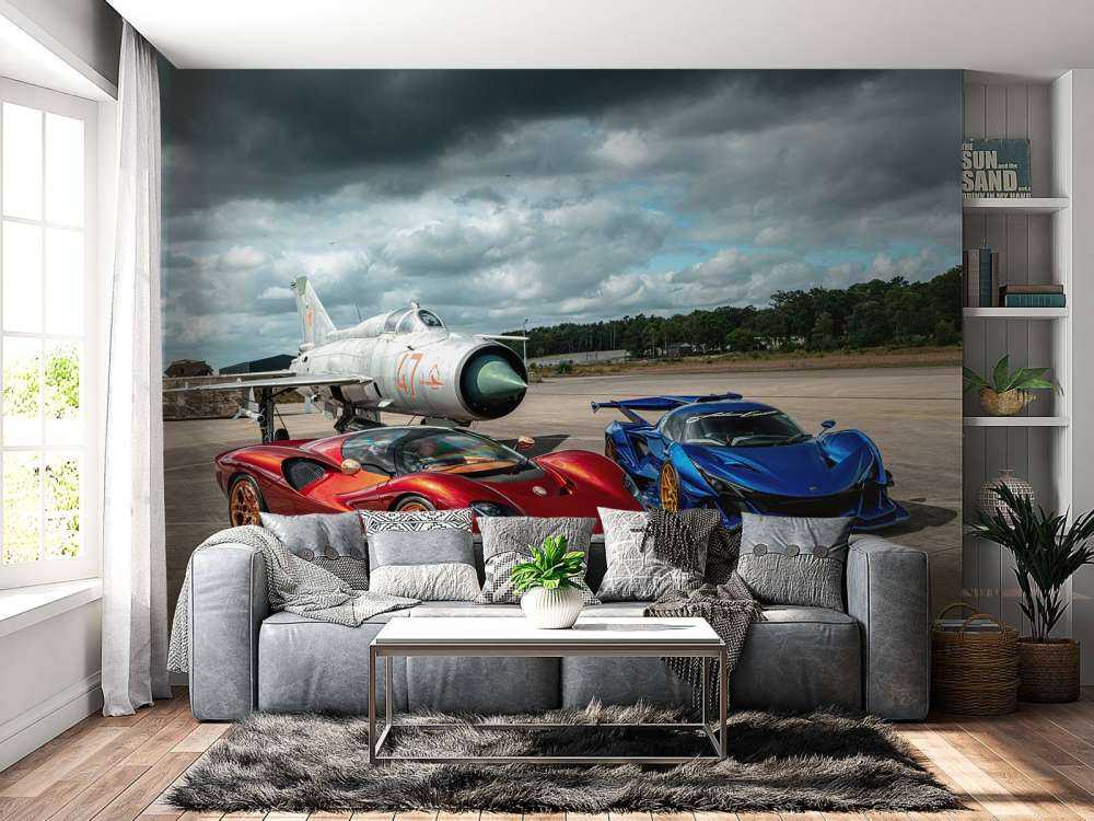 Supercars at fighter jets