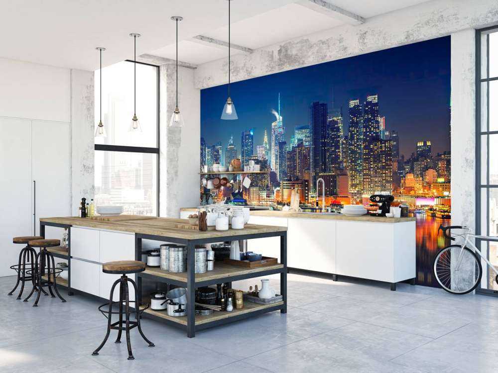 Photo wallpaper New York skyline at night