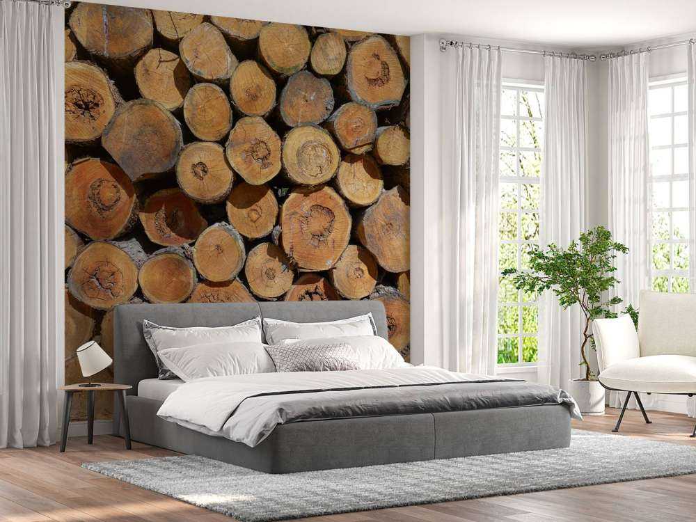 Pile of tree trunks