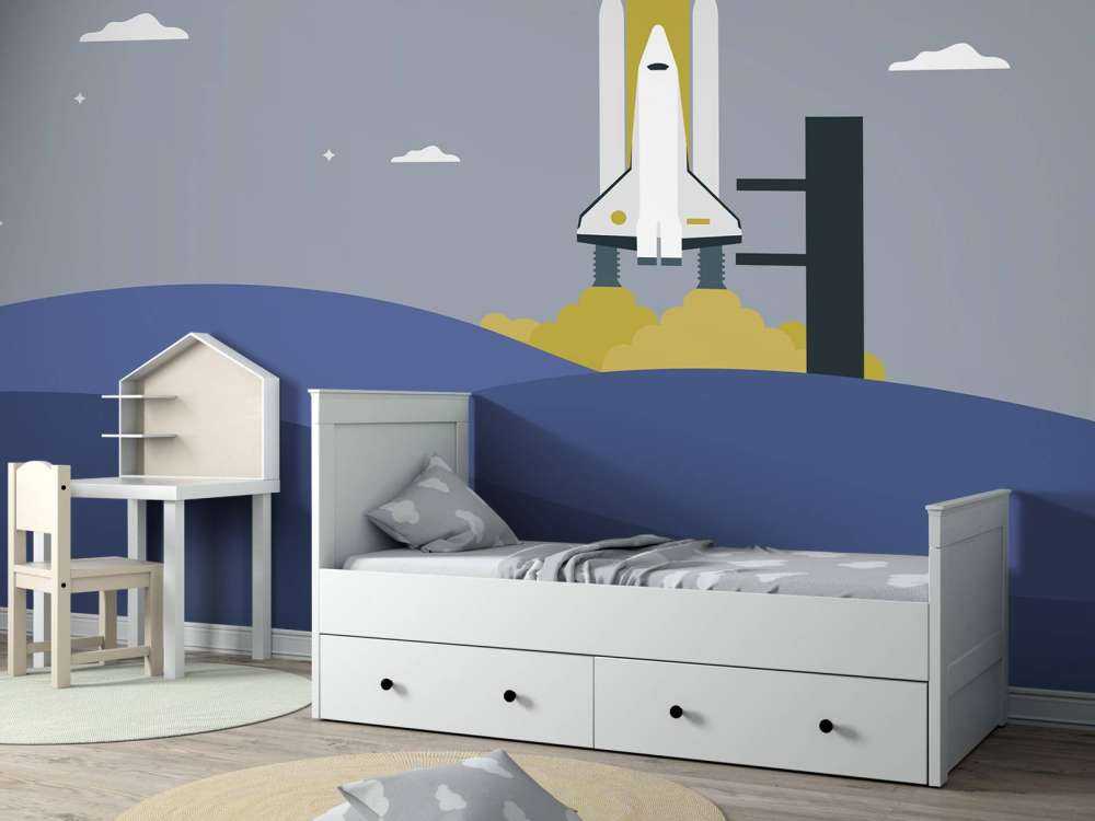 Rocket launch between the hills