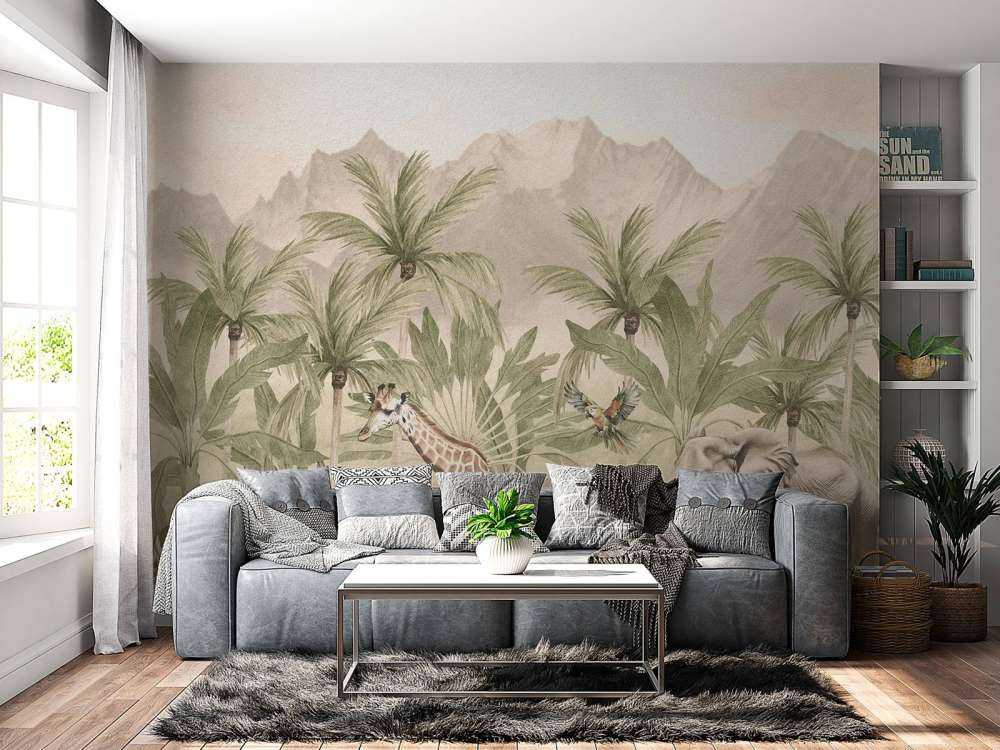 Mountain scenery with animals