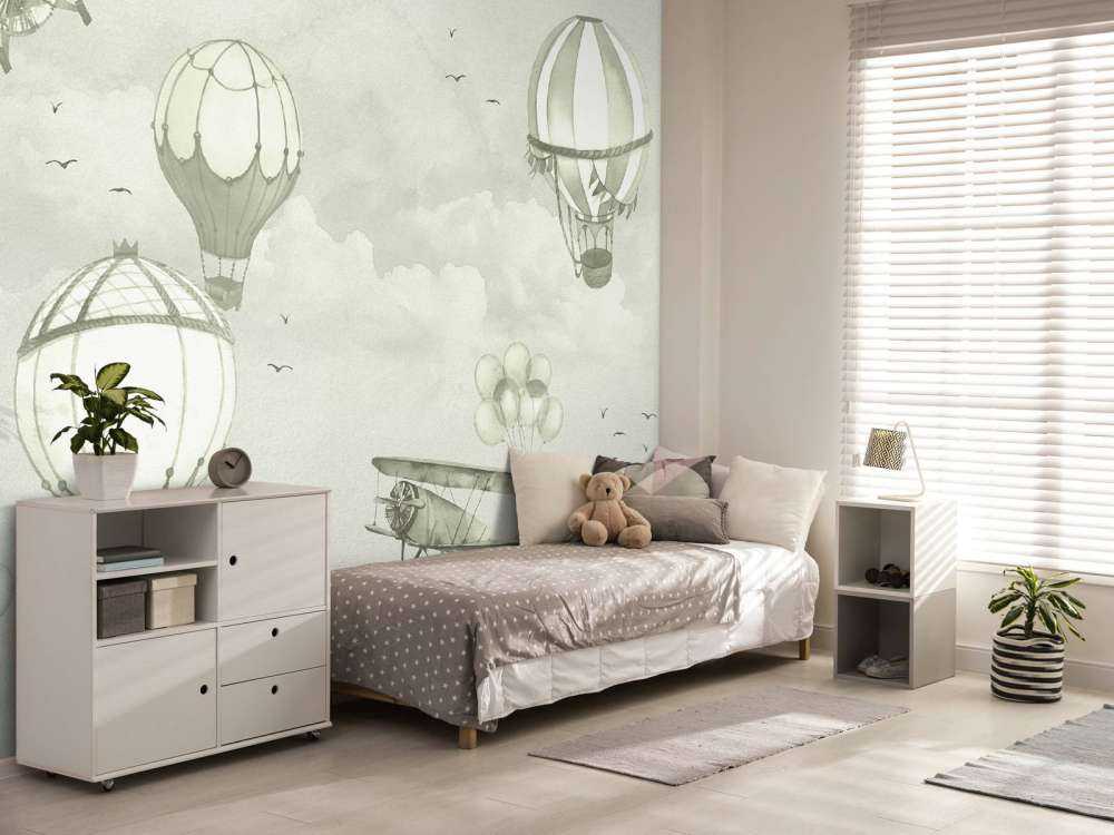 Hot-air balloons in green