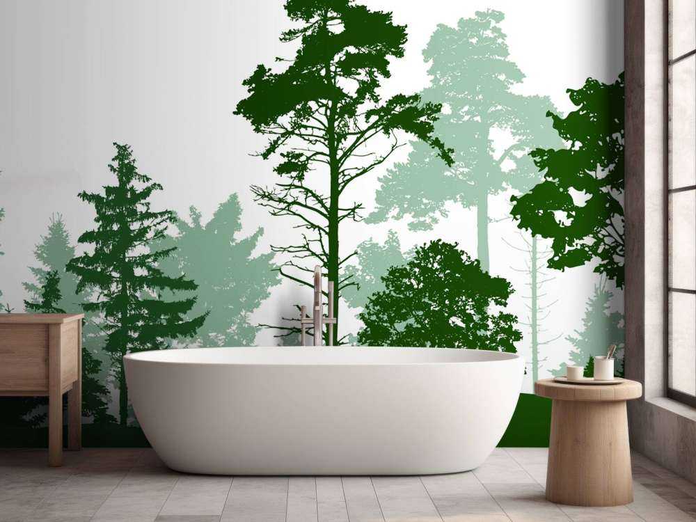 Green coniferous forest