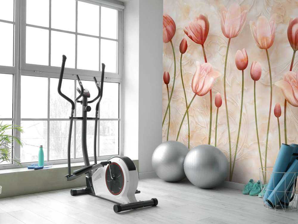 Pink waving tulips