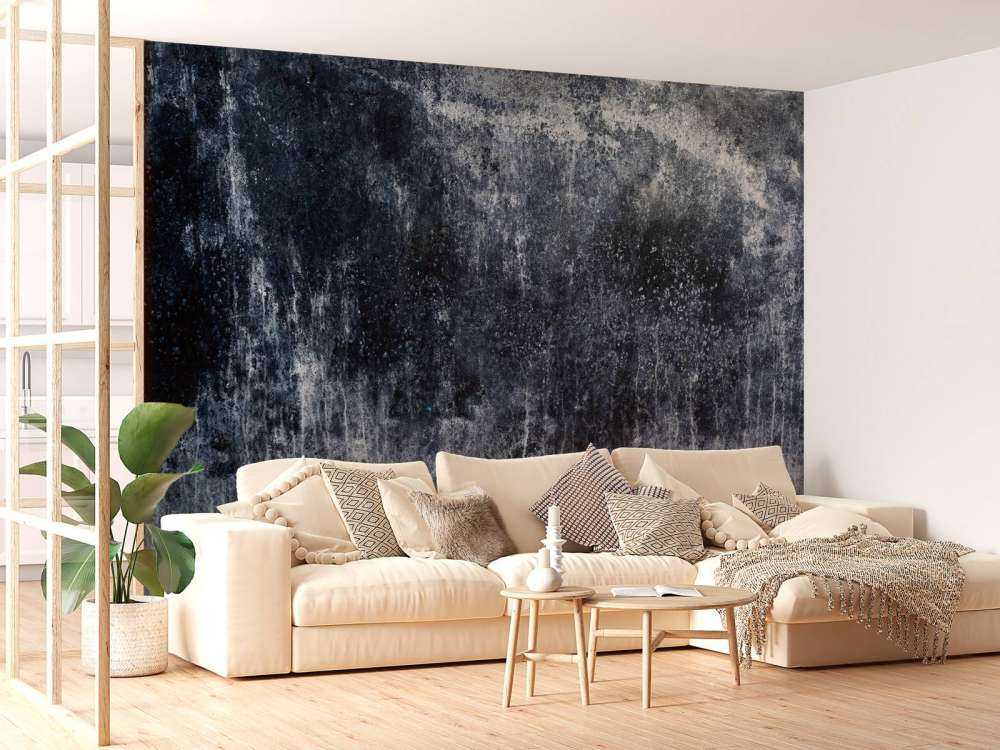 Old weathered blue wall