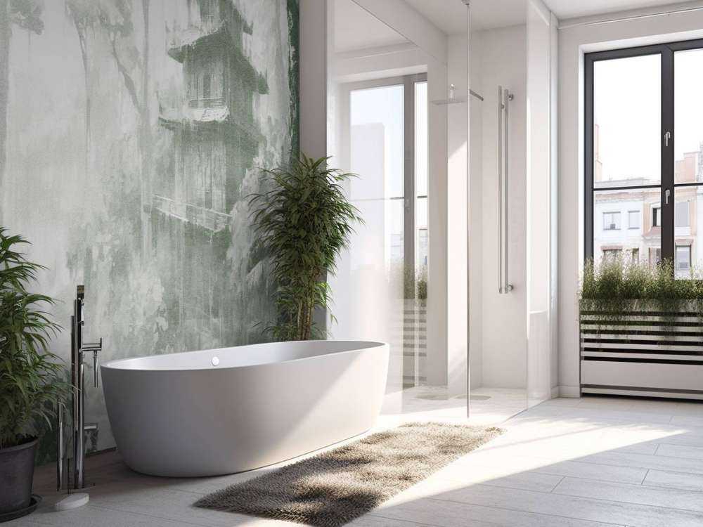 Hidden Hut in Misty Forest, green