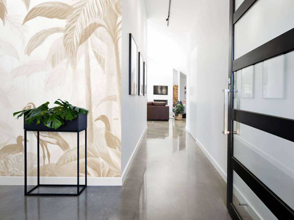 Hidden Jungle with Ibis, taupe