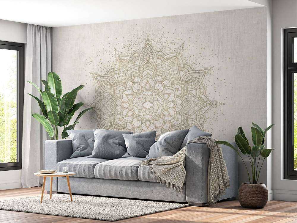 Golden Sparkling Mandala - beige