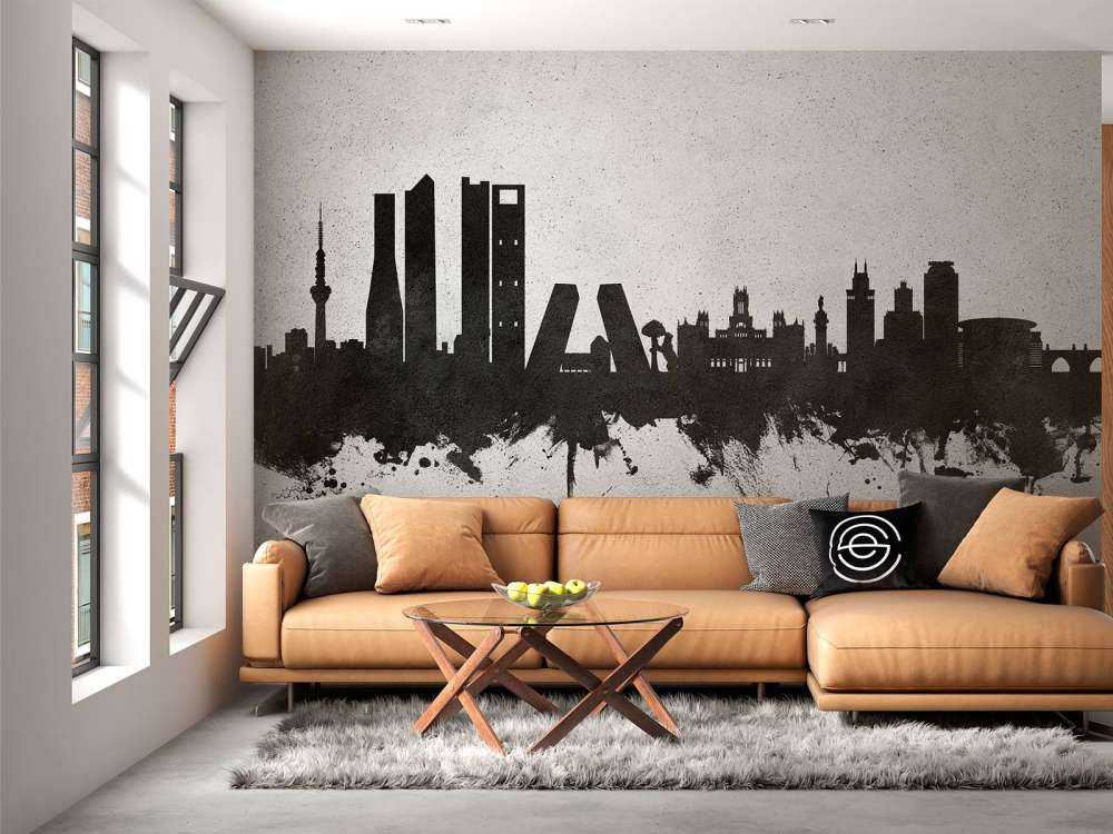 Watercolor skyline, Madrid