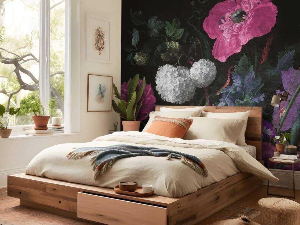 Baroque flowers still life - moody pink