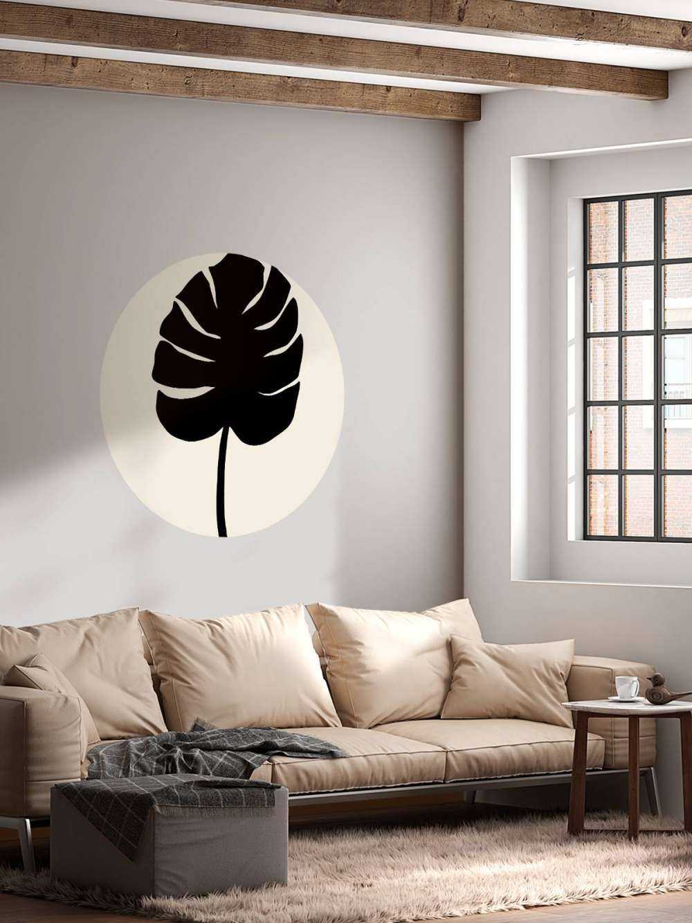 Monstera Leaf Black