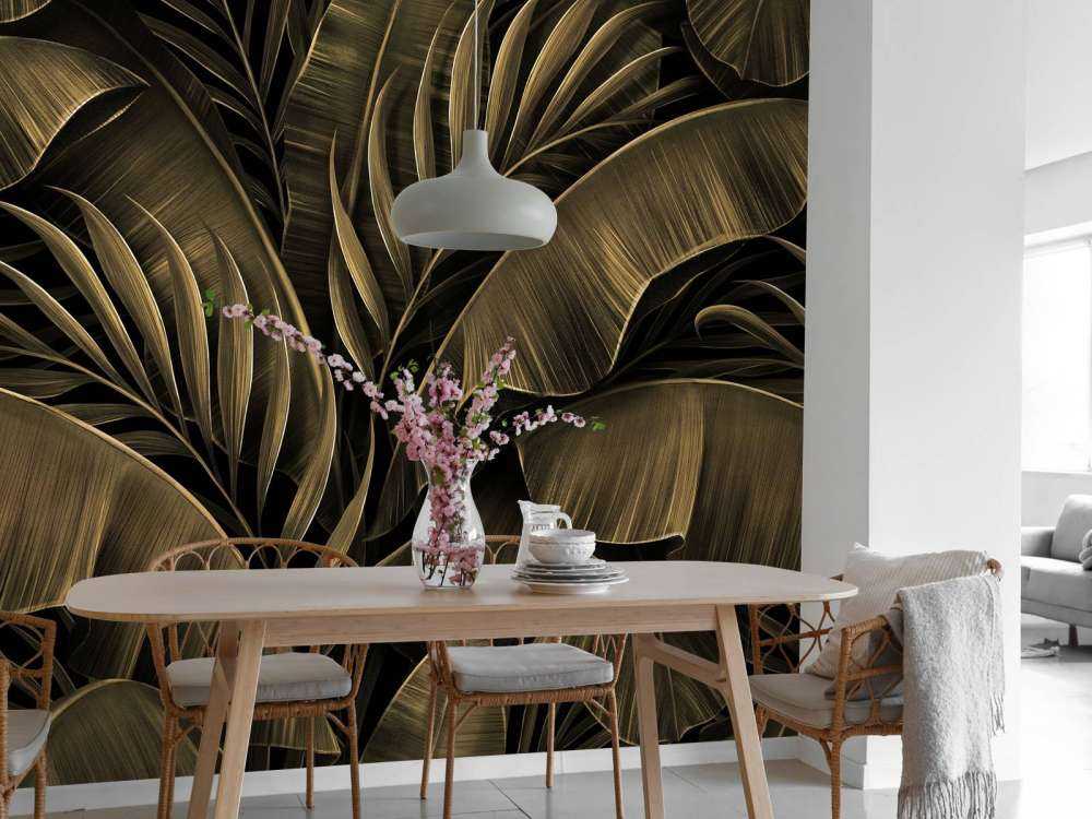 Banana and palm leaves