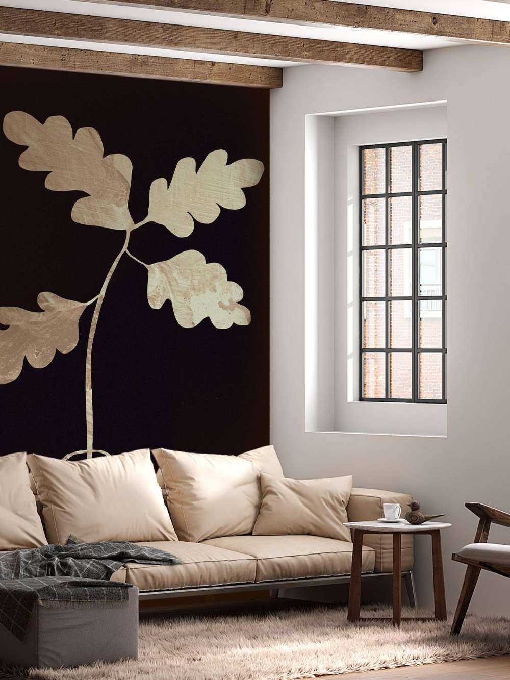 Leaves in vase_gold