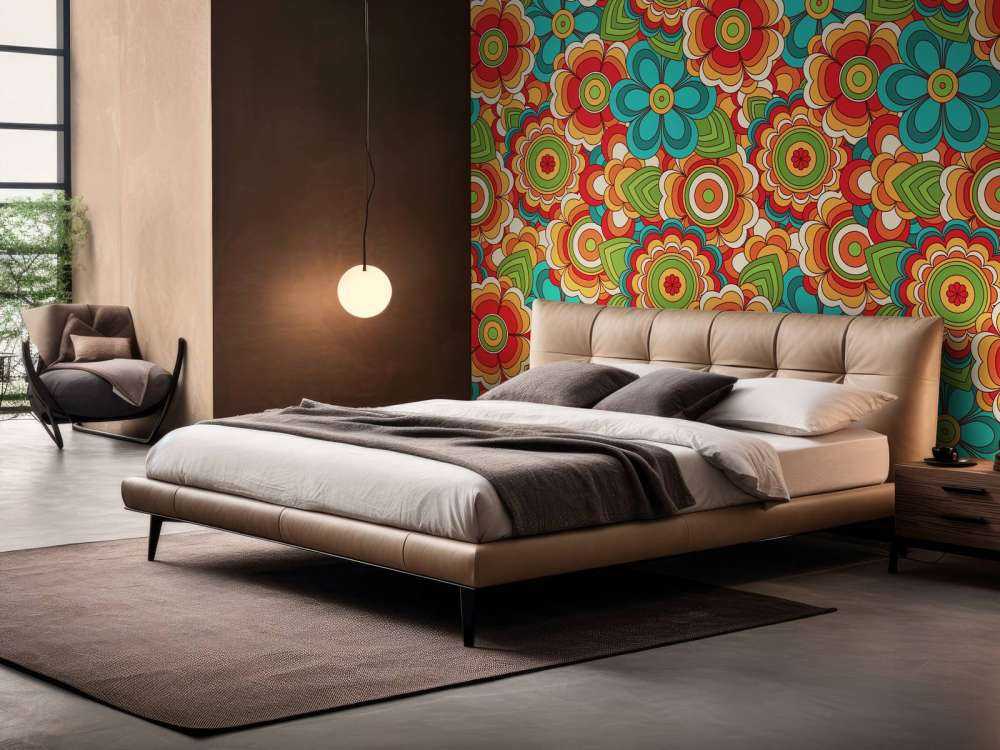 Colourful retro flowers