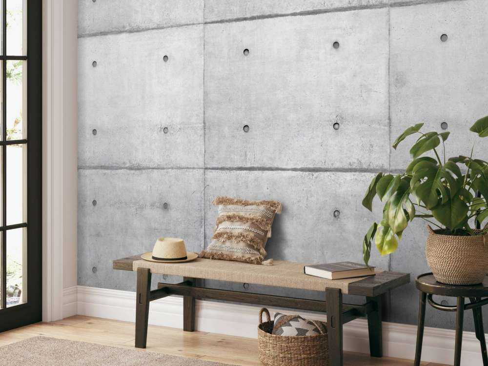 Grijze betonnen platen